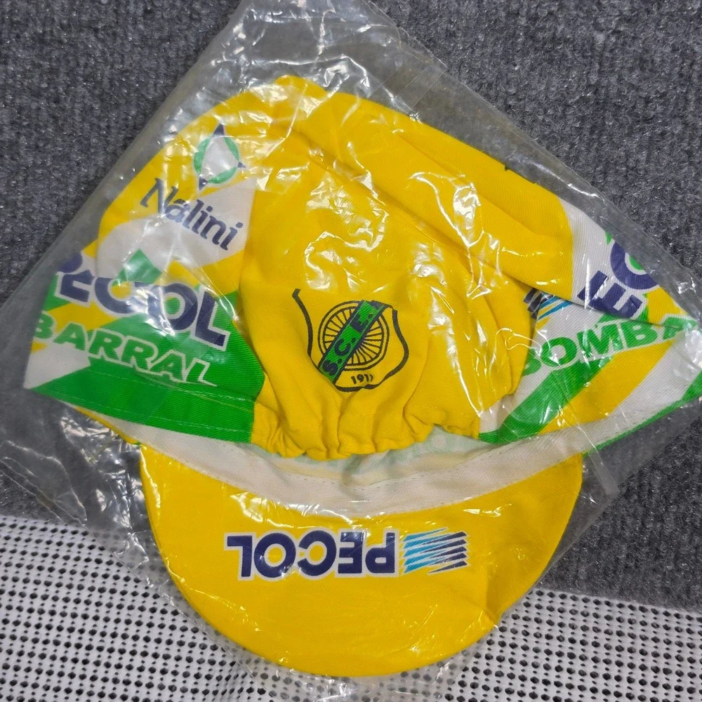 Nalini APIS Euro Team Pecol Bombarral Cycling Cap Yellow Made in Italy Vintage